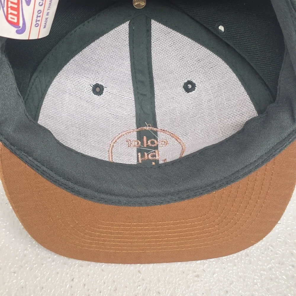 Color by Deluxe Hollywood Snapback Hat Green Brown Leather Vintage